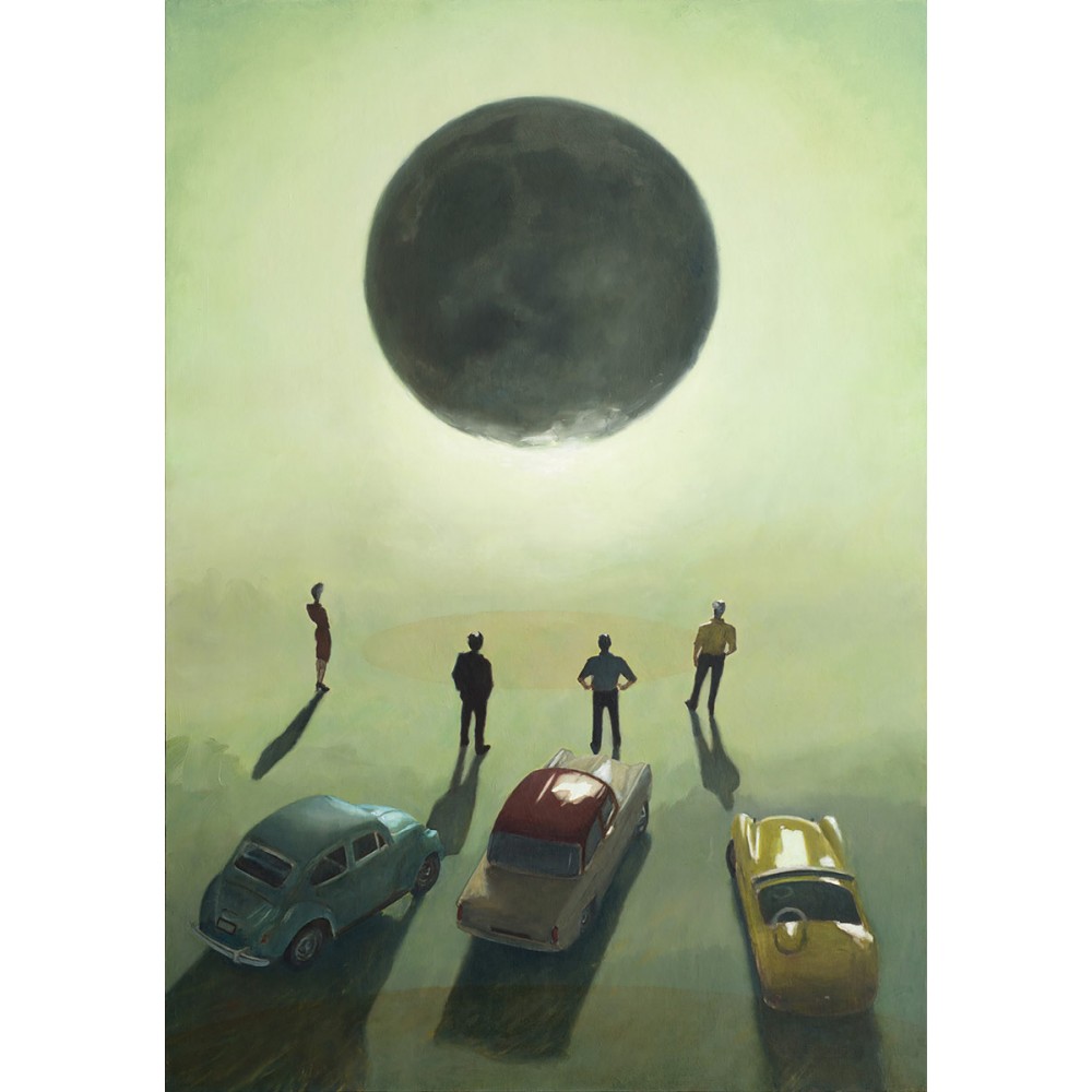 Peinture de Henri Sarla Eclipse à l'huile sur toile