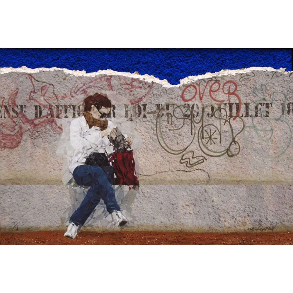 Peinture de Maurice Douard Défense d'afficher, monotype sur papier baryté