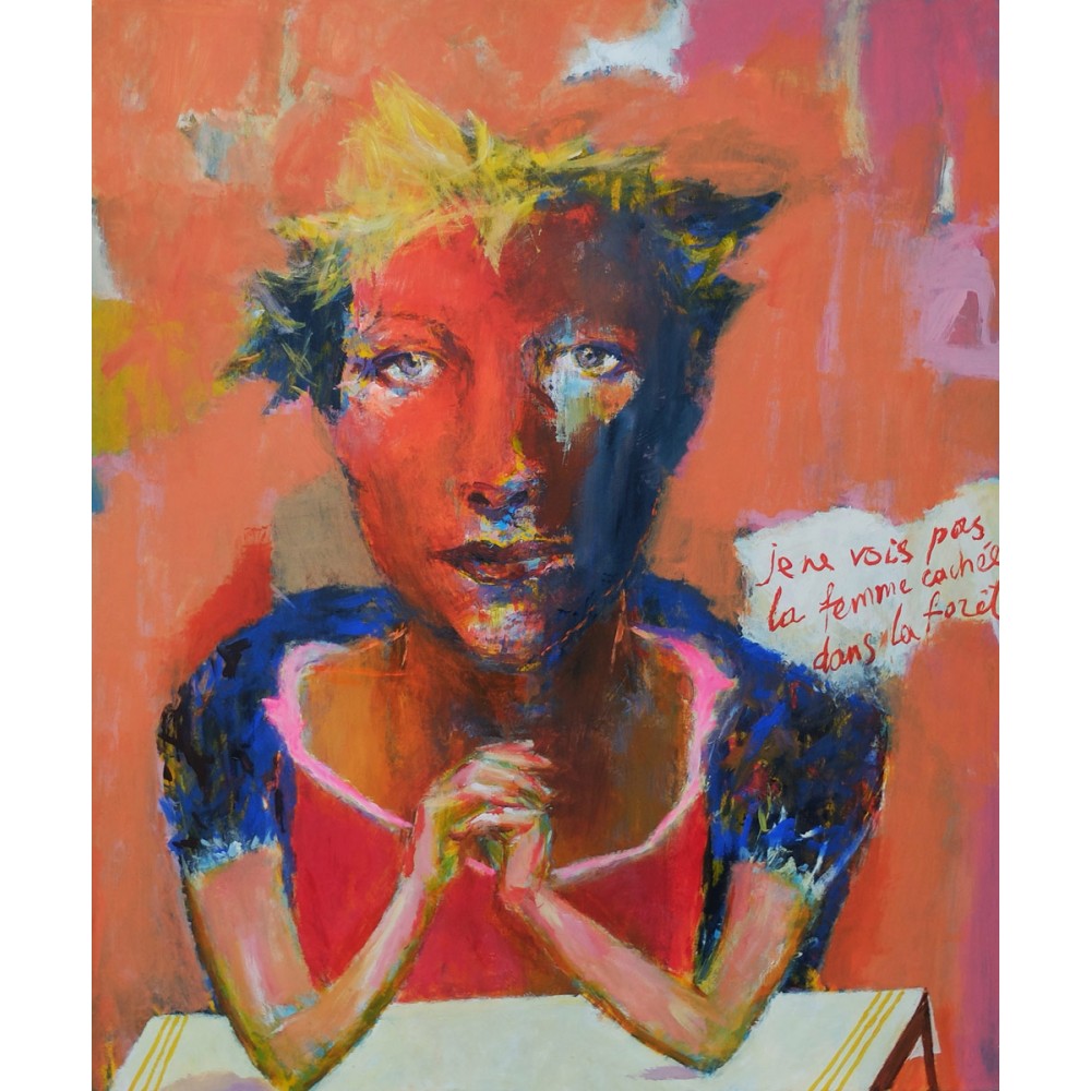 Peinture de Igor Tishin La femme cachée à l'acrylique sur toile