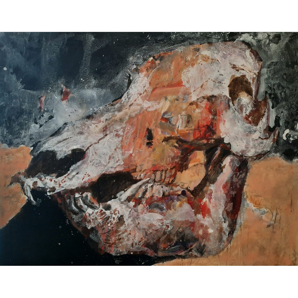 Peinture de Igor Tishin Le crâne à l'acrylique sur toile