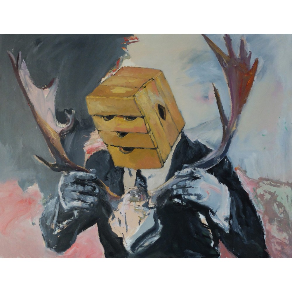 Peinture de Igor Tishin Man in case à l'huile sur toile