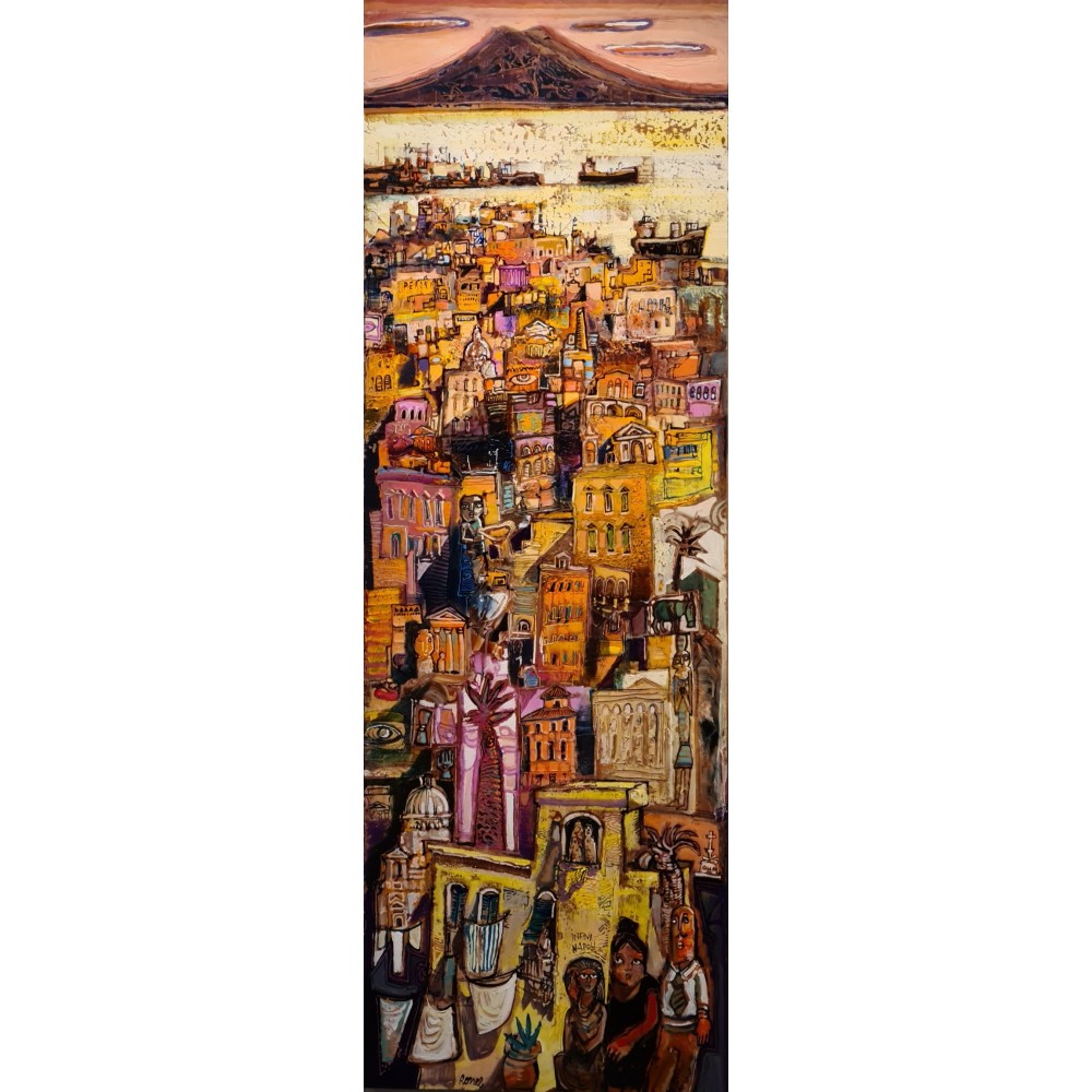 Peinture de Christophe Ronel L'infini Napoli à l'acrylique sur toile