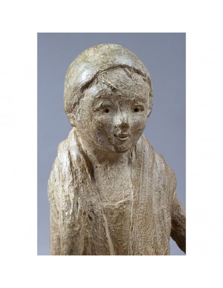 Sculpture de Sophie Verger La baignade en bronze, détail enfant
