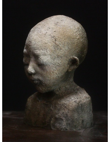 Sculpture de Evelyne Galinski Xia en bronze de face